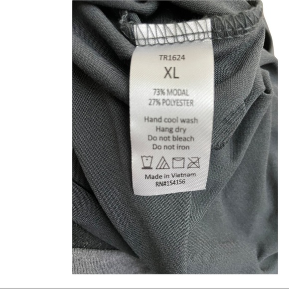 Mote modal cotton peplum style tie in back blouse. Size X-Large grey. - Picture 7 of 9